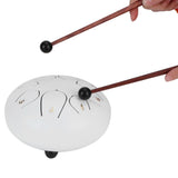 6in Tongue Drum 8Tones Ethereal Hand Pan Drums with Drumstick Percussion InstrumentWhite V1294-YM0721-3117200192313
