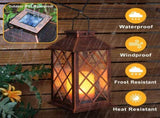 2pc Solar Lantern Outdoor Garden Hanging Lantern Waterproof Flickering Flameless Candle Mission V1369-AZ3-W-05605