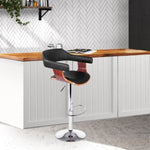 Artiss Bar Stools Gas Lift Leather w/Armrest Black BA-TW-8006A-BK