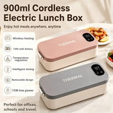 900ml Cordless Electric Heating Lunch Box, 7200mAh Battery Life, Portable & Insulated, Enjoy Hot V1385-JRFH-ZM-002