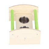 Parrot Wood Stand with 2 Stainless Steel Feeding Cup Playstand Training Toy for Outdoor Gardening V1294-YM0714-3111210375011