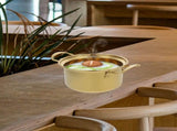 Small Stainless Steel Saucepan Pot for Cooking Soup and Sauces, Golden Finish, Kitchen Cookware for V1370-AZ4-16044