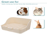 HOOWIFFY Pet Litter Box White Plastic, Durable for Rabbit and Small Animal Use V1189-WXFWAL-20260326-02612