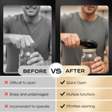 Adjtable Steel Jar Opener, Multifunctional Lid Gripper & Bottle Cap Opener for Weak Hands, V1258-DP02-F-418