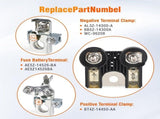 Positive & Negative Battery Terminals Clamps with Fuses Electrical Protections AE5Z14526BA V1366-AZ2-W-17080