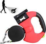 Double Head 10 ft Retractable Dog Leash with Integrated Waste Bag Dispenser Flashlight 360&degTangle V1259-DP01-A-3534