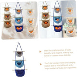 3 Tier Hanging Fruit And Vegetable Basket, Removable Woven Cotton Rope Wall Organizer For Kitchen V1237-ZY-807-264