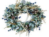Blueberry Eucalyptus Wreath with Golden Accents V1142-PB601100280987585