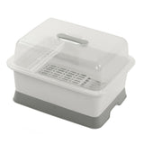Dish Drainer Minimalist Dustproof Space Saving Dish Drying Bowl with Lid for Home Kitchen L V1294-YM0716-3118220114212