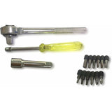50 pcs 1/4" 3/8" Socket Wrench Set Reversible Ratchet Handle Drive 12 pcs Hexagon Screw Bits V1188-MS-227-2824