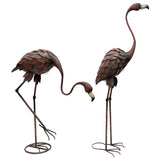 Set 2 Assorted Colour Rust Flamingos Statue 40x116cm V637-71639FLA
