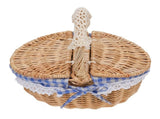 Wicker Picnic Basket with Removable Liner Empty Picnic Hamper Basket with Lid and Handle for Easter V1294-YM0901-3111250051112