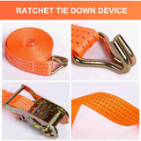 2 Pieces Ratchet Strap With Hooks, Length 6 M, Width 3.8 Mm, Ratchet Tie Down Strap, Tensioning V1188-MS-227-2134