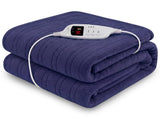 Laura Hill Electric Heated Blanket Throw Rug Soft Coral Fleece 9 Heat Settings - Blue THRG-KH-BU