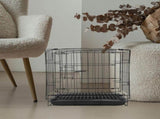 Black Folding Metal Wire Pet Crate Carrier for Small Dogs, Cats, Portable Multipurpose Cage V1370-AZ4-17268