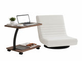 Artiss Floor Lounge 360&deg Swivel Foldable Sofa Chair and Side Table with Castors Set FLOOR-SET-03LIN-COF07