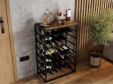 CARLA HOME 6-Tier Freestanding Wine Rack for 30 Bottles with Wood Countertop and Sturdy Metal Frame LSB-36091