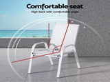 Gardeon 4PC Outdoor Dining Chairs Stackable Lounge Chair Patio Furniture White FF-STA-CHAIR-WH-X4
