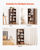 VEVOR 5-Tier Narrow Bookshelf 134cm Wooden Open Bookcase Adjustable Shelf Brown V952-BSSJZFXBHB1LXY2KAV0