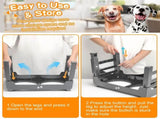 Gray Black dog feeder, elevated dog feeder, double bowl dog feeder, stainless steel dog bowls, V1106-136-GRA-11826