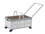 Gardeon Collapsible Outdoor Storage Box 54L Stackable Folding Camping Organizer Wheels Plywood Lid XFEL-OSB-54L-WHEEL-WH