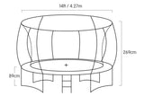 Kahuna Trampoline 14 ft with Roof - Blue TRA-KAH-14-BU-RF