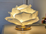 Champagne Elegant Lotus Flower Table Lamp - Decorative Bedside Night Light for Bedroom Ambiance V888-ELOSUNG27280