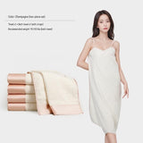 Champagne Wearable Waffle Bath Towel Set with Adjustable Straps - 70x150cm Quick Dry Wrap Dress and V888-ELOSUNG56313-1