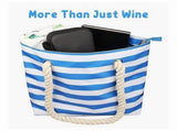 Wine Tote Bag, Beach Wine Cooler Bags Purse for Travel Gift, Leakproof Insulated Wine Carrier with V1366-AZ2-W-14554