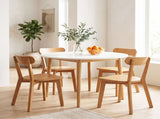 Artiss Round Dining Table and Chairs Set 5 PCS, 108cm Compact Kitchen Table Set with Solid Pine Wood DSET-TAB01-RUB-WDX4
