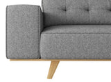 3 Seater Sofa Fabric Upholstery Grey Colour Pocket Spring Wooden Frame V43-SOF-DLAS-3S