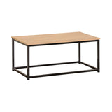 CARLA HOME Modern Rustic Coffee Table - Wood Top Metal Frame - Brown - Steel - Modern Coffee Table V178-36423