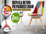 2X Retro Dining Cafe Chair Padded Seat MULTI COLOUR V274-FT-J900B-MUT2