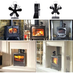 Wood Heater Fan Eco Heat Powered Self-Powered Silent for Fireplace Stove Burner V201-W11331567