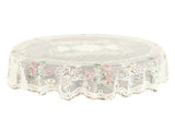 Warm Home Designs 70 Inch Round Tablecloth,Pink Rose Floral Embroidery Lace Table Cloth Cover for V1366-AZ2-W-26616