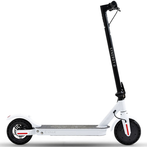 VALK 400W Electric Scooter, with Suspension for Adults Portable Folding Ride On,Synergy 5 MkII White V219-TRNESCVAS5W