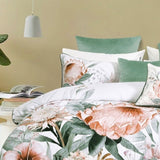 Bianca Sariya White Cotton Sateen Quilt Cover Set Queen V442-BCA-QUILTCS-SARIYA-WHITE-QS