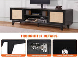 Rattan TV Stand for 75in TV, Boho TV Stand with Rattan Door, Entertainment Center with Build-in V952-TBDSJ66INCHEQ0NLRV3