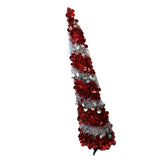 Retractable Xmas Tree Small Foldable PVC Holiday Decoration Supplies Red White 150x33cm V1294-YM0901-3115240111811