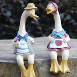 Garden Statue Couple Duck Statue Outdoor, Garden Duck Ornaments Resin Couple Duck Statue Yard Art V1192-AZ-W-13571