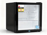 Devanti 56L Bar Fridge Glass Door Mini Fridge Countertop Cooler Black BF-F-G-56L-BK