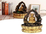 LED Lighted Tabletop Fountain Resin Water Fountain Ornaments Meditating Buddha Statue Home V1294-YM0901-3111200176312