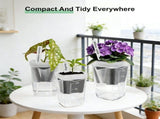 6 Pcs Plastic Self Watering Pots Clear Planters with Drainage 2 Small Hydroponic Nursery Propagation V1192-AZ-W-17434