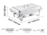 8 Qt 6 Pack Rectangle Chafing Dish Buffet Set Fullsize Pan Stainless Steel V952-ZFXBXGSTGK6JYRMTSV0