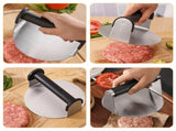 Smooth Stainless Steel Hamburger Mold Non Stick Round Burger Shaper V1366-AZ2-W-19542