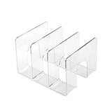 Desktop 3 Grid Bookend Transparent Vertical Book Organizer Divider Book Desktop Shelf for School V1294-YM0901-3117240232411