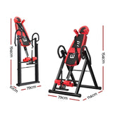 Everfit Inversion Table Gravity Exercise Inverter Back Stretcher Home Gym Red IVT-6314-RD-BK