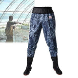 Waist Pants, Thickened Rain Boots, Water Pants with PVC Waterproof, Anti Slip, Wear-Resistant V1107-133-68369-BLK-36