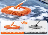 Orange 21&deg Curved Car Wash Mop and Snow Scraper with 180&degRotating Detachable Pole & 2 x Extra Large V888-ELOSUNG52116