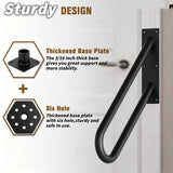Wall Mount handrails for Outdoor Steps, Stair Railing U-Shaped for handrail with Black Powder Coat V1370-AZ4-05556